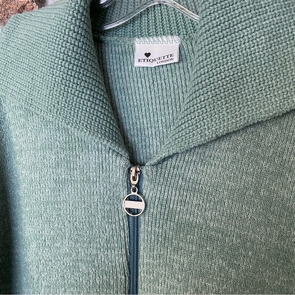 Lovely Etiquette London mint green cardigan with zipper. Made in Europe. - Picture 3 of 5